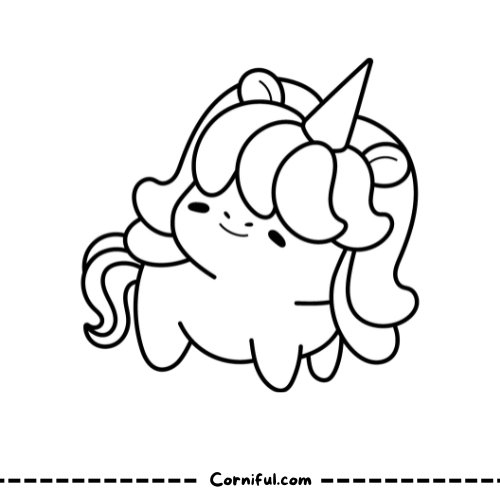 Funny Baby Unicorn Coloring Page