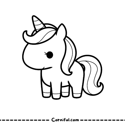 Simple and Cute Unicorn Coloring Page