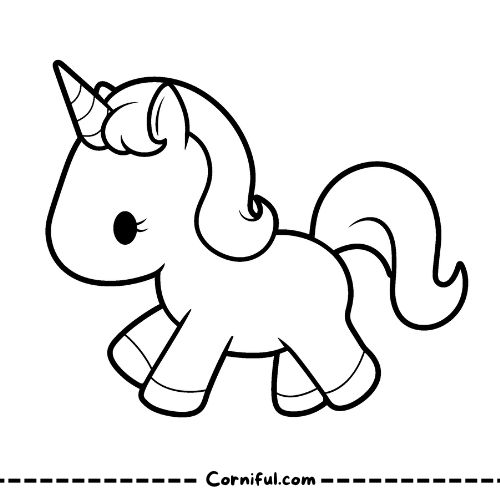 Easy and Cute Unicorn Coloring Page