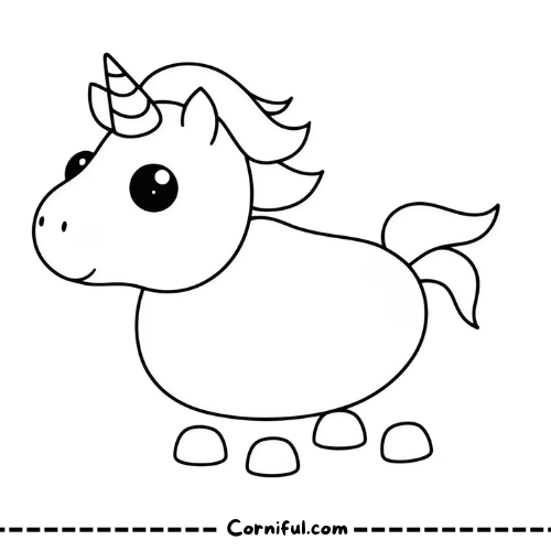 Adopt Me Evil Unicorn Coloring Page