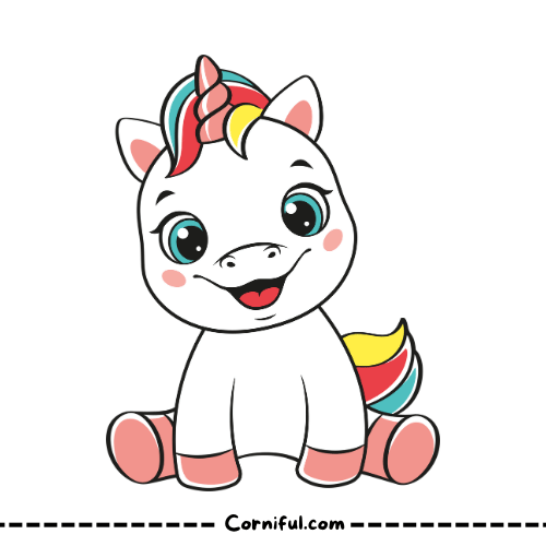 Unicorn Coloring Page Already Colored