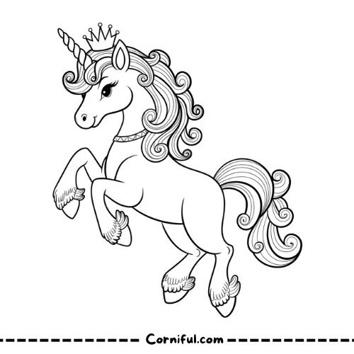 Afro Unicorn Coloring Page