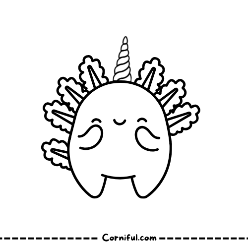 Axolotl Unicorn Coloring Page