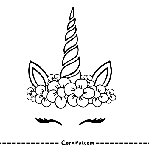  Cute Unicorn Face Coloring Page