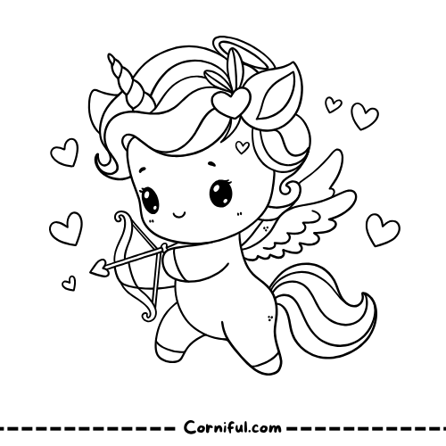  Unicorn Angel Coloring Page