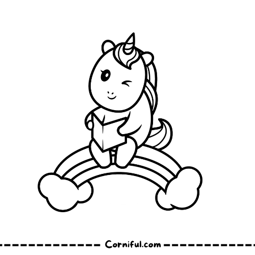 Rainbow unicorn coloring page