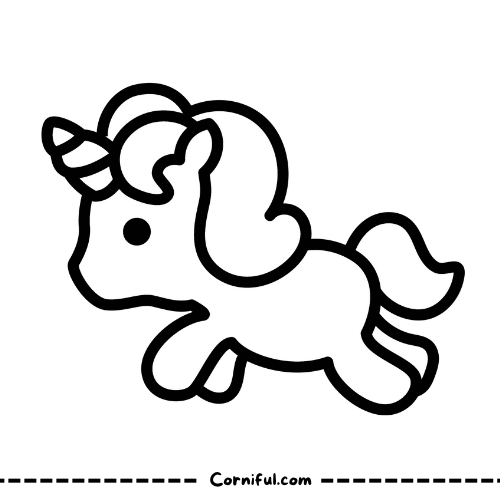 Easy Baby Unicorn Coloring Page