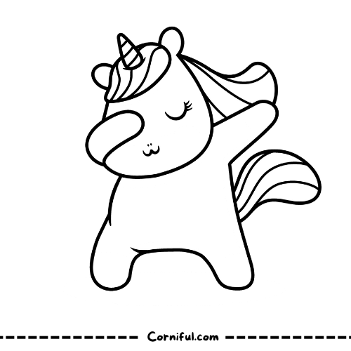 Baby Unicorn Dancing Coloring Page