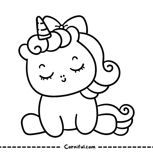 Sleeping Baby Unicorn Coloring Page