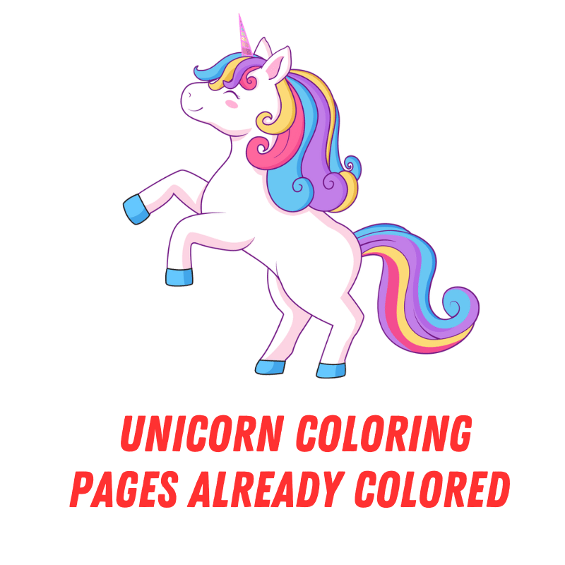 Unicorn Coloring Pages Already Colored: Free PDF Printables