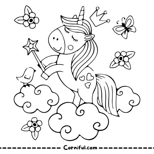 Advanced Unicorn Coloring Page