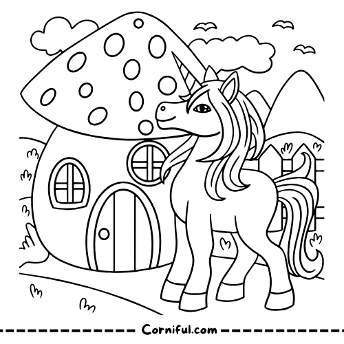 Advanced Unicorn Coloring Page