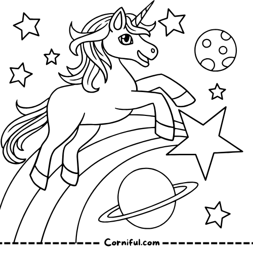 Advanced Unicorn Coloring Page