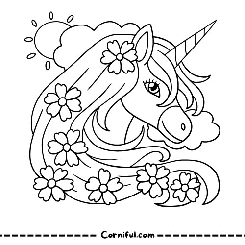 Advanced Unicorn Coloring Page