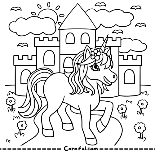 Advanced Unicorn Coloring Page