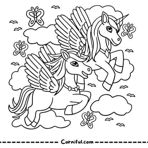 Advanced Unicorn Coloring Page