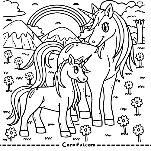 Advanced Unicorn Coloring Page