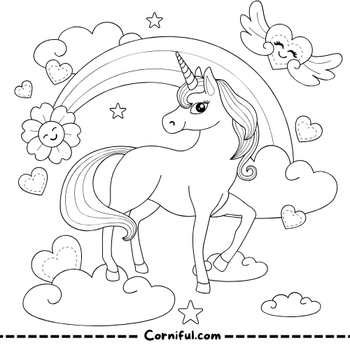 Advanced Unicorn Coloring Page