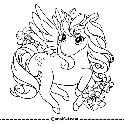 Advanced Unicorn Coloring Page