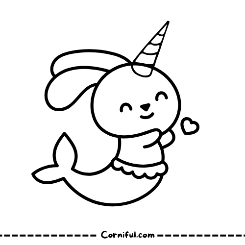 Bunny Unicorn Coloring Page