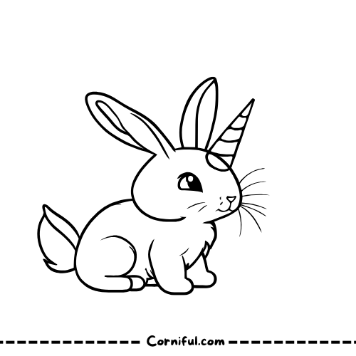 Bunny Unicorn Coloring Page