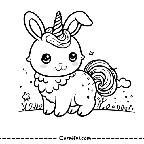 Bunny Unicorn Coloring Page