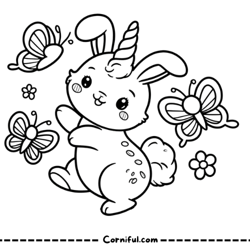 Bunny Unicorn Coloring Page