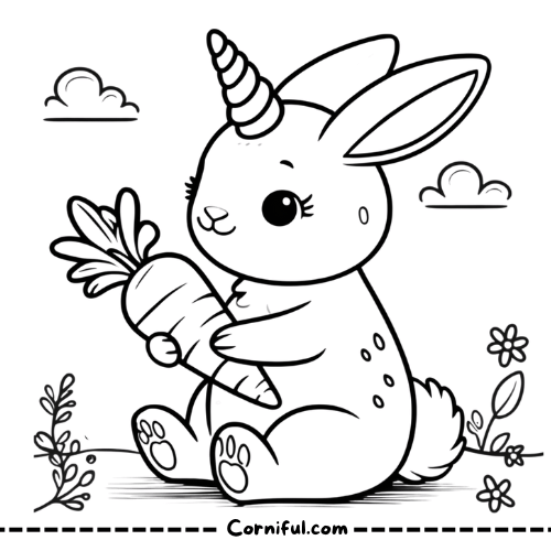 Bunny Unicorn Coloring Page