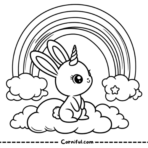 Bunny Unicorn Coloring Page