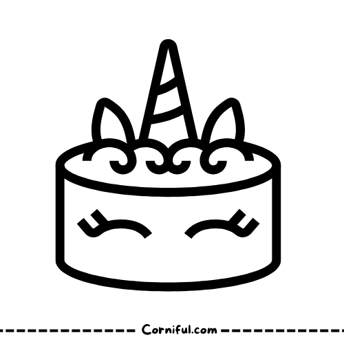 Unicorn Cake Coloring Page