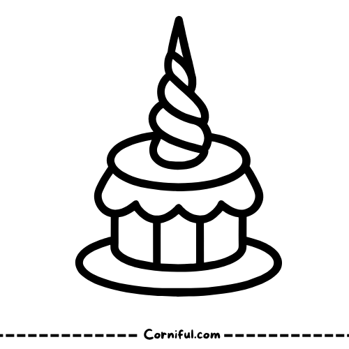 Unicorn Cake Coloring Page