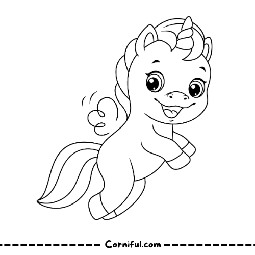 Easy Unicorn Coloring Page