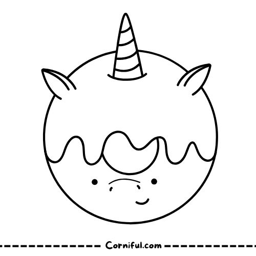 Unicorn Doughnut Coloring Page