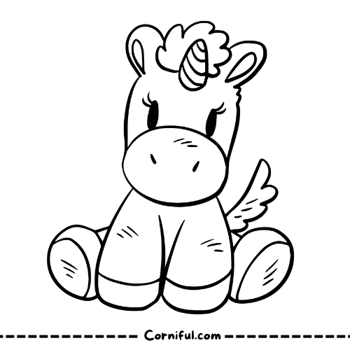 Cartoon Unicorn Coloring Page