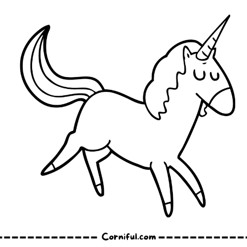 Cartoon Unicorn Coloring Page