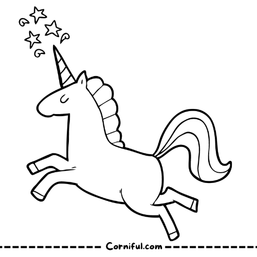 Cartoon Unicorn Coloring Page