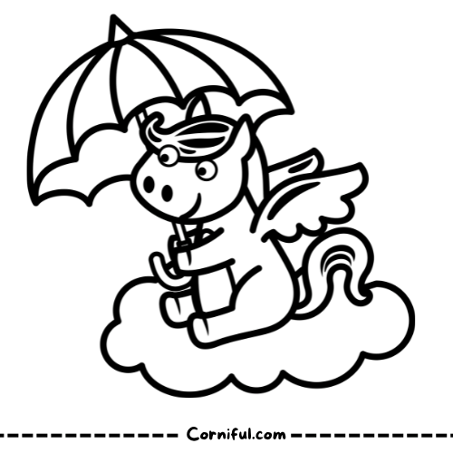 Cartoon Unicorn Coloring Page