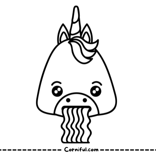 Funny Unicorn Coloring Page