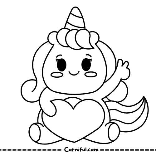 Funny Unicorn Coloring Page