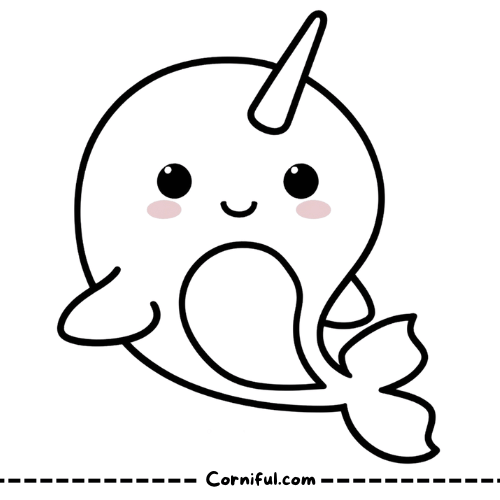 Whale Unicorn Coloring Page