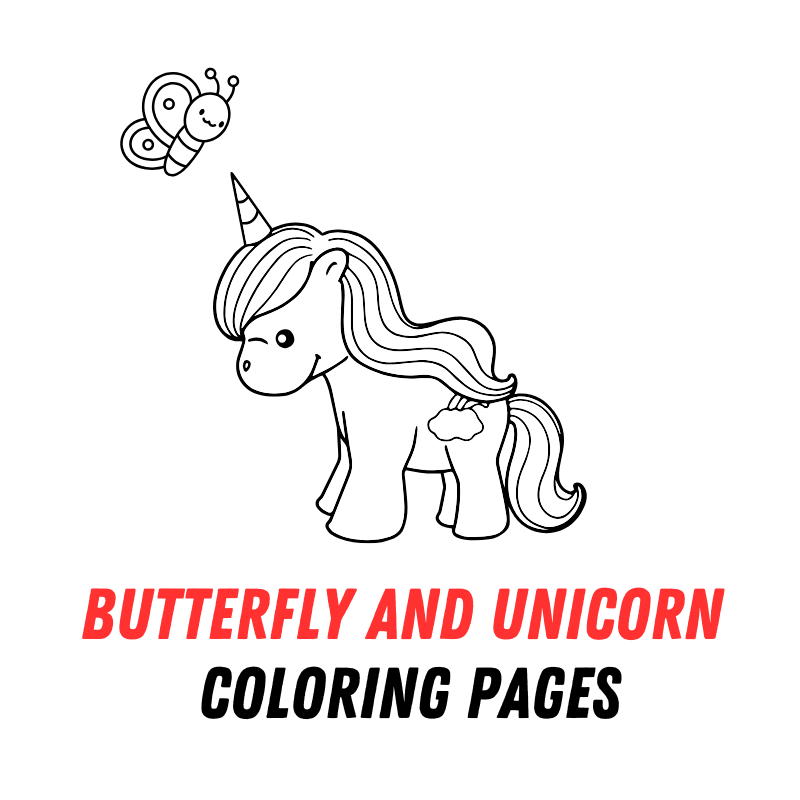 Butterfly and Unicorn Coloring Pages: Free PDF Printables