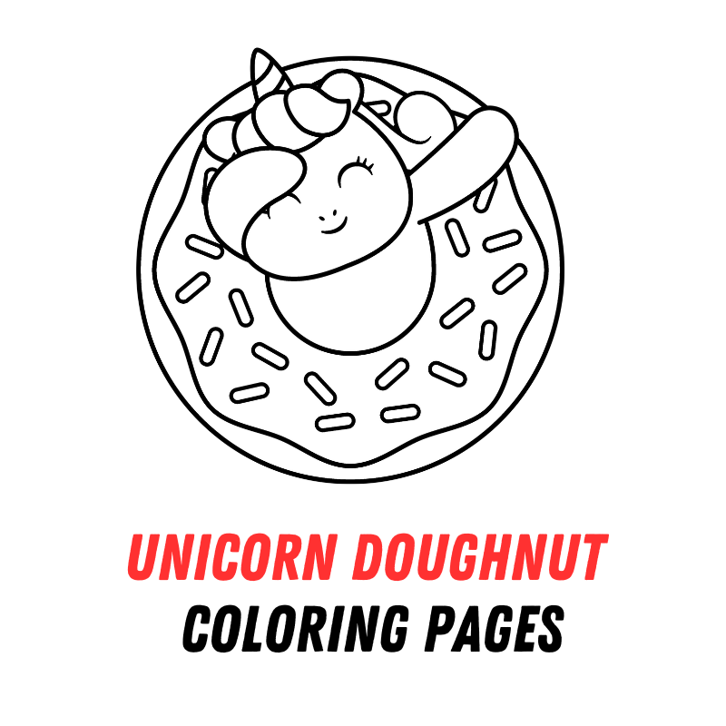 Unicorn Donut Coloring Pages: Free PDF Printables