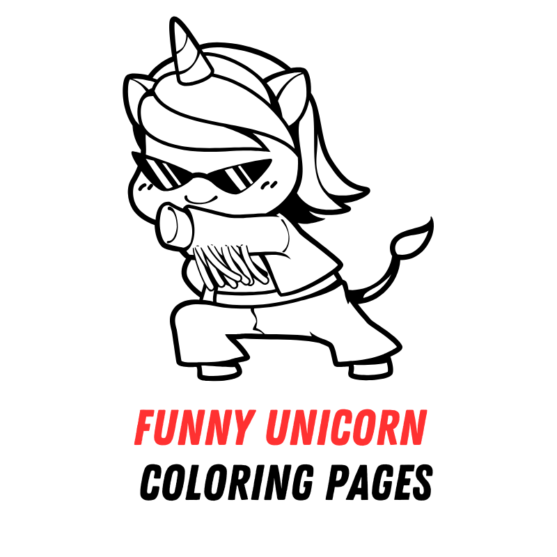 Funny Unicorn Coloring Pages: Free PDF Printables