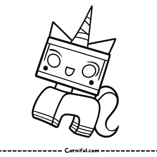 Lego Unicorn Coloring Page