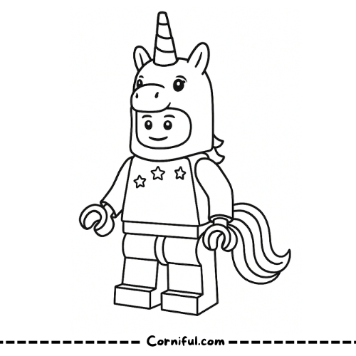 Lego Unicorn Coloring Page