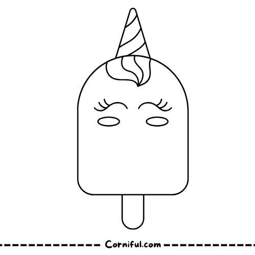 Unicorn Ice Cream Coloring Page